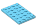 LEGO® Stein: Plate 4 x 6 3032 | Farbe: Medium Azur