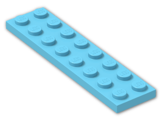 LEGO® Brick: Plate 2 x 8 3034 | Color: Medium Azur