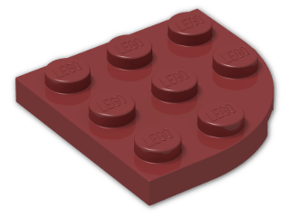 LEGO® Brick: Plate 3 x 3 Corner Round 30357 | Color: New Dark Red