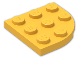 LEGO® Brick: Plate 3 x 3 Corner Round 30357 | Color: Flame Yellowish Orange