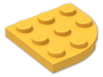 LEGO® Brick: Plate 3 x 3 Corner Round 30357 | Color: Flame Yellowish Orange