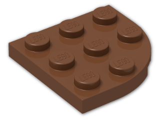 LEGO® Brick: Plate 3 x 3 Corner Round 30357 | Color: Reddish Brown