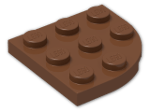 LEGO® Brick: Plate 3 x 3 Corner Round 30357 | Color: Reddish Brown