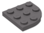 LEGO® Brick: Plate 3 x 3 Corner Round 30357 | Color: Dark Stone Grey