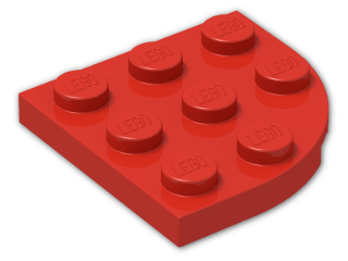 LEGO® Brick: Plate 3 x 3 Corner Round 30357 | Color: Bright Red