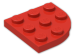 LEGO® Brick: Plate 3 x 3 Corner Round 30357 | Color: Bright Red