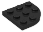 LEGO® Brick: Plate 3 x 3 Corner Round 30357 | Color: Black