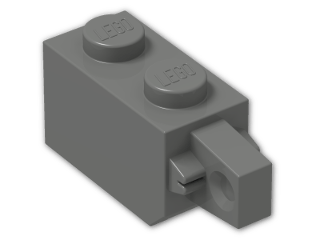 LEGO® Stein: Hinge Brick 1 x 2 Locking with Single Finger On End 30364 | Farbe: Dark Grey