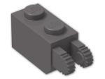 LEGO® Stein: Hinge Brick 1 x 2 Locking with Dual Finger On End 30365 | Farbe: Dark Stone Grey