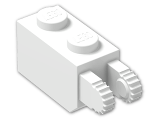 LEGO® Stein: Hinge Brick 1 x 2 Locking with Dual Finger On End 30365 | Farbe: White