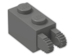 LEGO® Stein: Hinge Brick 1 x 2 Locking with Dual Finger On End 30365 | Farbe: Dark Grey
