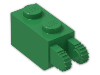 LEGO® Brick: Hinge Brick 1 x 2 Locking with Dual Finger On End 30365 | Color: Dark Green