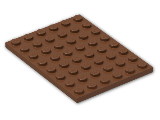 LEGO® Brick: Plate 6 x 8 3036 | Color: Reddish Brown