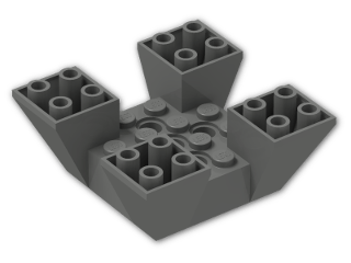 LEGO® Brick: Slope Brick 65 6 x 6 x 2 Inverted Quadruple 30373 | Color: Dark Grey