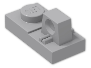 LEGO® Stein: Hinge Plate 1 x 2 Locking with Single Finger On Top 30383 | Farbe: Medium Stone Grey