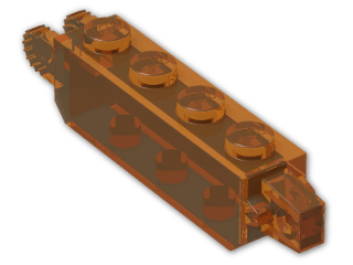 LEGO® Brick: Hinge Brick 1 x 4 Locking Double 30387 | Color: Transparent Bright Orange