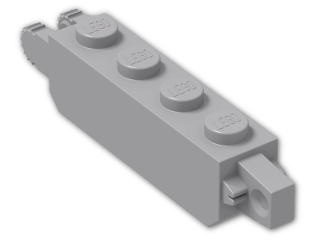 LEGO® Brick: Hinge Brick 1 x 4 Locking Double 30387 | Color: Medium Stone Grey