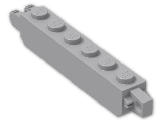 LEGO® Stein: Hinge Brick 1 x 6 Locking Double 30388 | Farbe: Medium Stone Grey