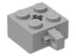 LEGO® Brick: Hinge Brick 2 x 2 Locking with Axlehole and Single Finger 30389b | Color: Medium Stone Grey