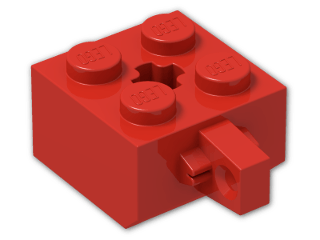 LEGO® Stein: Hinge Brick 2 x 2 Locking with Axlehole and Single Finger 30389b | Farbe: Bright Red