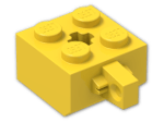 LEGO® Stein: Hinge Brick 2 x 2 Locking with Axlehole and Single Finger 30389b | Farbe: Bright Yellow