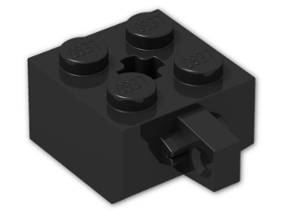 LEGO® Stein: Hinge Brick 2 x 2 Locking with Axlehole and Single Finger 30389b | Farbe: Black