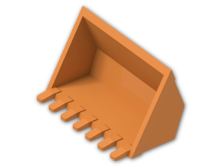 LEGO® Stein: Excavator Bucket 6 x 3 with Click Hinge 2-Finger 30394 | Farbe: Bright Orange