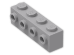 LEGO® Brick: Brick 1 x 4 with Studs on Side 30414 | Color: Medium Stone Grey