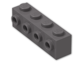 LEGO® Stein: Brick 1 x 4 with Studs on Side 30414 | Farbe: Dark Stone Grey