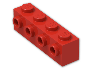 LEGO® Brick: Brick 1 x 4 with Studs on Side 30414 | Color: Bright Red