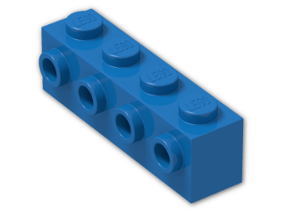 LEGO® Brick: Brick 1 x 4 with Studs on Side 30414 | Color: Bright Blue