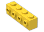 LEGO® Brick: Brick 1 x 4 with Studs on Side 30414 | Color: Bright Yellow