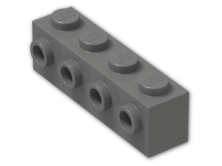 LEGO® Brick: Brick 1 x 4 with Studs on Side 30414 | Color: Dark Grey
