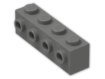 LEGO® Stein: Brick 1 x 4 with Studs on Side 30414 | Farbe: Dark Grey