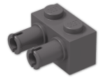LEGO® Stein: Brick 1 x 2 with 2 Pins 30526 | Farbe: Dark Stone Grey