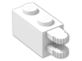 LEGO® Brick: Hinge Brick 1 x 2 Locking with Dual Finger on End Horizontal 30540 | Color: White