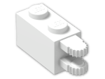 LEGO® Stein: Hinge Brick 1 x 2 Locking with Dual Finger on End Horizontal 30540 | Farbe: White