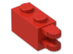 LEGO® Stein: Hinge Brick 1 x 2 Locking with Dual Finger on End Horizontal 30540 | Farbe: Bright Red