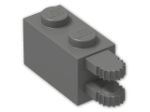 LEGO® Stein: Hinge Brick 1 x 2 Locking with Dual Finger on End Horizontal 30540 | Farbe: Dark Grey