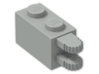 LEGO® Brick: Hinge Brick 1 x 2 Locking with Dual Finger on End Horizontal 30540 | Color: Grey