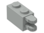 LEGO® Stein: Hinge Brick 1 x 2 Locking with Dual Finger on End Horizontal 30540 | Farbe: Grey