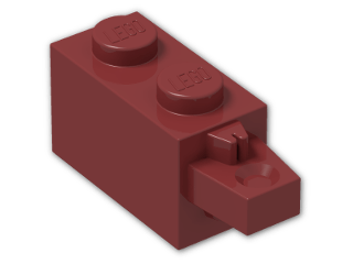 LEGO® Stein: Hinge Brick 1 x 2 Locking with Single Finger On End Horizontal 30541 | Farbe: New Dark Red