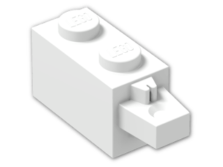 LEGO® Brick: Hinge Brick 1 x 2 Locking with Single Finger On End Horizontal 30541 | Color: White