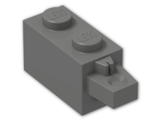 LEGO® Stein: Hinge Brick 1 x 2 Locking with Single Finger On End Horizontal 30541 | Farbe: Dark Grey