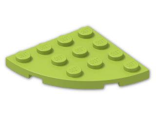 LEGO® Brick: Plate 4 x 4 Corner Round 30565 | Color: Bright Yellowish Green