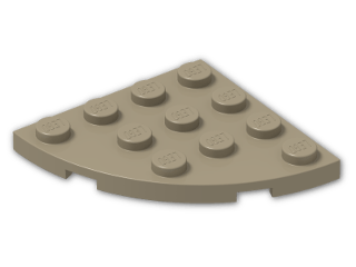 LEGO® Brick: Plate 4 x 4 Corner Round 30565 | Color: Sand Yellow