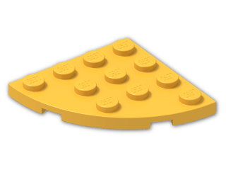 LEGO® Brick: Plate 4 x 4 Corner Round 30565 | Color: Flame Yellowish Orange
