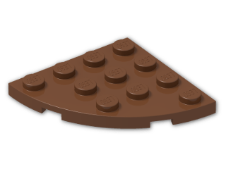 LEGO® Brick: Plate 4 x 4 Corner Round 30565 | Color: Reddish Brown