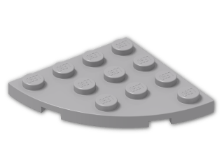LEGO® Brick: Plate 4 x 4 Corner Round 30565 | Color: Medium Stone Grey
