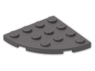 LEGO® Brick: Plate 4 x 4 Corner Round 30565 | Color: Dark Stone Grey